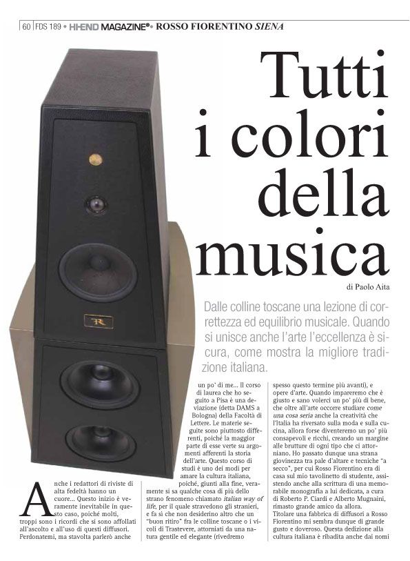 Rosso Fiorentino – Siena – Fedeltà del Suono