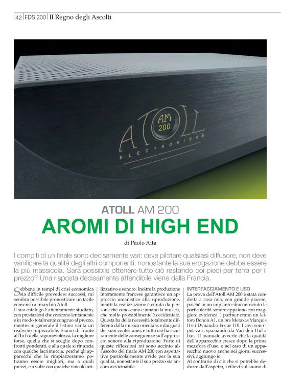 Atoll AM 200 – Fedeltà del Suono