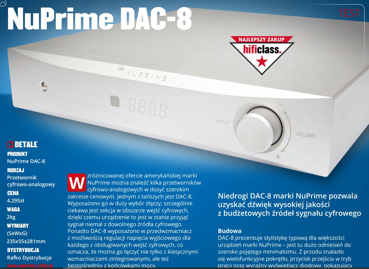 Il Nuprime Dac 8 visto da HIFI Class